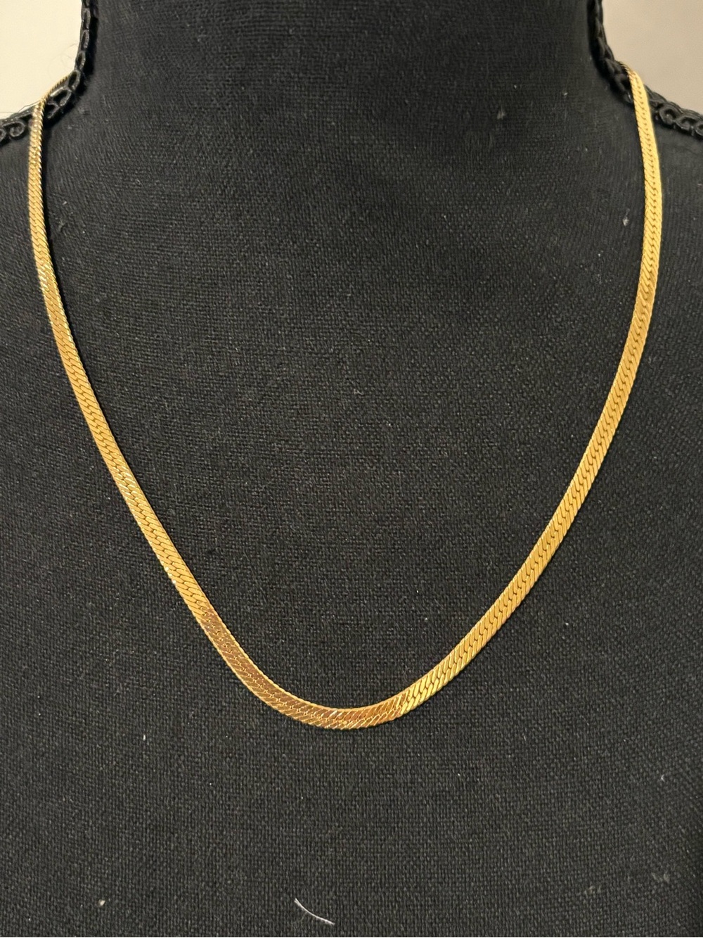 Classic Yellow Gold-Plated Herringbone Necklace - Sleek Women’s Chain